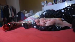 Two Footsie Girls in Bed