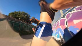 Eccentric Boy Masturbates with His Scooter and Shows His Cock to the Entire Neighborhood