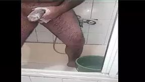 soapy thick big cock masturbation pleasure in the bathroom