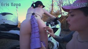 Biker Trans Girls Wreck Each Other's Holes