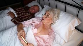 ”70+ grandma fucking much younger prick while her hubby is resting!”