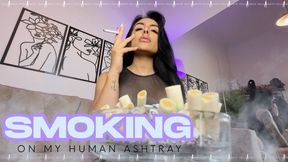 Smoking on my human ashtray