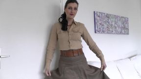Exciting Belt Try-on with a Linen Skirt, Part 3, Lady Victoria Valente
