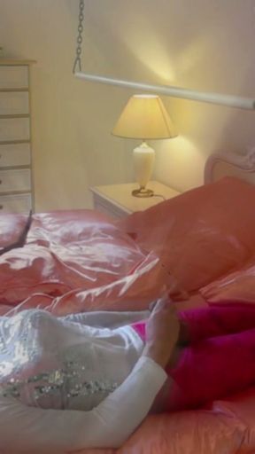 The Horny Gardener - facial cumshot in pink lace   Clip 2