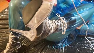 Blue Transparent RUBBER Plastic Masturbation