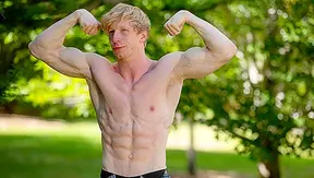 Jesses Muscle Blowbang: Groaning Loud as He Takes a Huge Creamload – CorbinFisher