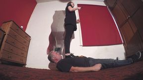 Sophie Stepping All Over Her Slave With Her Black Patent Brogues FLOOR CAM (4K)