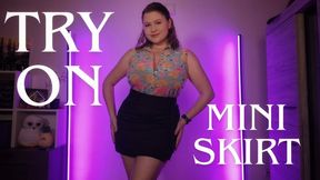 Office Mini Skirt Try-On: Curvy Fit Check