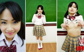 Momoka's Nipple Masturbation with Dildo in Classroom