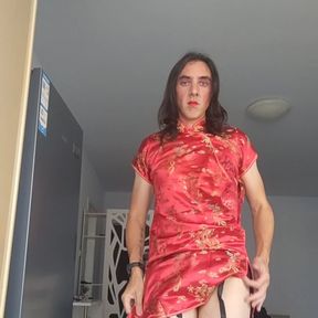 Sissy slut strips, plays with dildo and vibe before Cumming