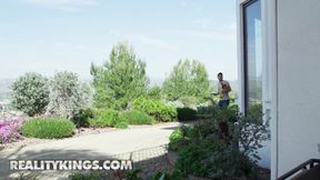 REALITY KINGS - Beautiful Babes Hailey Rose And Rissa May Suck All Up On Max's Cock Until His Eyes Roll Back