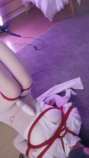 Ms20-a Girl Wearing White Stockings Was Brought to Orgasm by a Vibrator and Had Her Feet Tickled