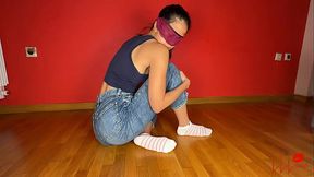 First Jeans Wetting Tease by Cute Asian Girl - Luna wets the floor &amp_ crawls all over it &ndash_ Naughty Amateur Pee Tease with a Soaked Tight Ass - Buy my video &amp_ make me do more Hot Pee Play!