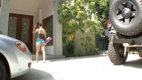 Outdoor yoga session makes gorgeous lesbian babes horny for each other