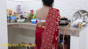 Blonde desi bombshell Jiya Sharma ravishes kitchen counter in a nasty, hard-core Indian fuck fest.