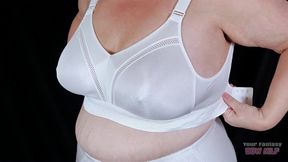 Retro Granny Panties and Bra - My Mature MILF Hairy Cunt and Big Saggy GILF Tits in Beautiful Big Underwear