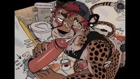 Furry Guys Get Yiffy in Bathroom Stall Gay Sex Compilation