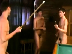 Russian Soldiers Play Pool in Nude