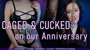 CAGED & CUCKED ON OUR ANNIVERSARY - Chastity Sissification Cuckolding Wife Girlfriend Roleplay by Miss Faith Rae with humiliation & sexual rejection - HD 1080p MP4