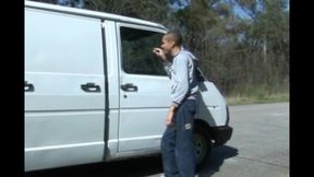 Hot guy fucked hard outdoors