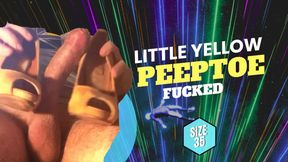 Fucking the yellow strappy high heel