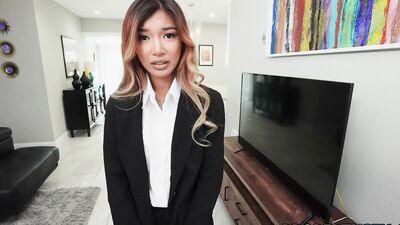 PropertySex Tiny Asian Real Estate Agent Clara Trinity Craves Her Boss's Big Cock