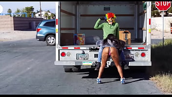 U-Haul Mover Fucks Cali Caliente On The Back Of His Truck