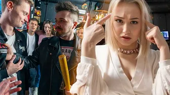 Blonde pays bills with public anal from stranger while cuckold watches