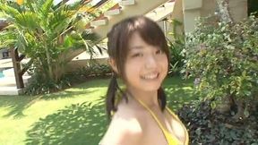 Japanese teen Shizuka Nakamura in the bathroom washing