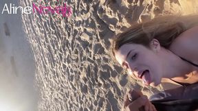 que tal um boquete e depois foder na praia com a loira gostosa? (video completo)