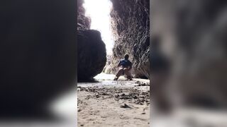 Super-sexy femboy nearly gets caught by people in public hallway