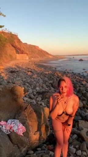 Smoking on a beach in Cali