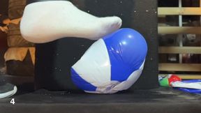Bigbootylucy Stomps 7 Blue Mini Beachballs in White Socks!