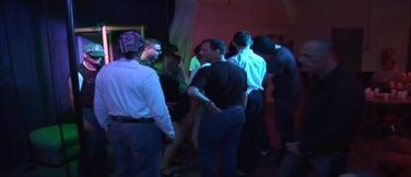Blonde Babe Gangbanged by Horny Crowd in Wild Club Orgy