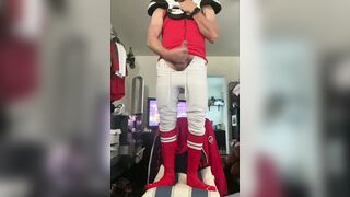 JockDad87 Football Buff DILF Jock is Geared up in Pads and Socks