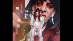 bisexual sissy male naked and exposed while taking a pee then swallowing it part 1