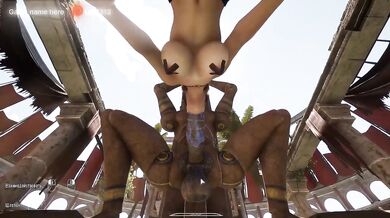 Shy Blonde Gushes From Rough Anal Rough Anal By Big Dick And Big Dildo In 3D Ruins