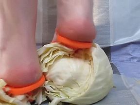 savoy cabbage crushing in orange heels