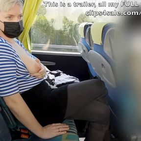 Public bus risky crossed legs masturbation to orgasm