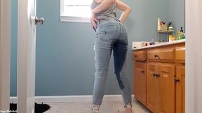 sage eldritch soaking her panties & ripped denim jeans