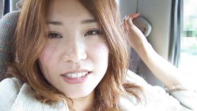 Sexy asiatic babe at interview in car