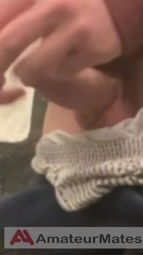 Amateur Horny Flatmate Cums in Condom in Adidas Sportswear