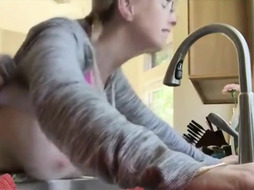 Buxom Hotwife Wifey Boinked On Kitchen Counter