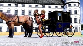 Huge boobs futa queen fucking her maid and loyal guard in a 3d animation