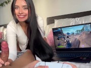 My hot stepsister doesn't let me play quietly and makes me cum| FORTNITE
