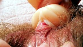 Huge clitoris fake vagina masturbation big clit rubbing sucking orgasm