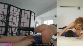 Female Police Officer Gives Blowjob to Bound Criminal