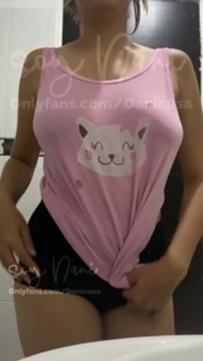 Gorgeous Colombian Teen Busty natural tits wants a long cock between her Legs