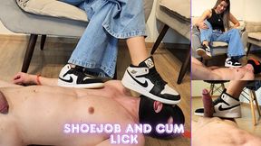Lytta Blond - Shoejob and Cum Lick Version - Sexy Lytta Shoejob milk her bitch and make him lick his own cum - FOOTJOB - SHOEJOB - FEMALE DOMINATION - FOOT DOMINATION - FEMDOM - CBT - HUMILIATION - SNEAKERS - FINDOM copy
