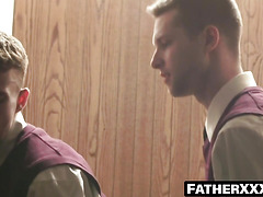 FatherXXX.com - Seminarian's free fuck as desperate priest impersonator